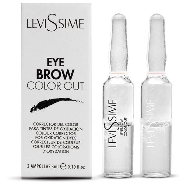 Levissime Eyebrow Color Out – Szemöldökfesték eltávolító a szőrzetből 2x3 ml ampulla 