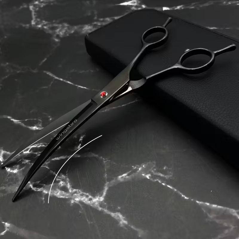 Kutyanyíró olló hajlított pengével 7.0 VM26073-black Kutyanyíró olló hajlított pengével 7.0 VM26073-black