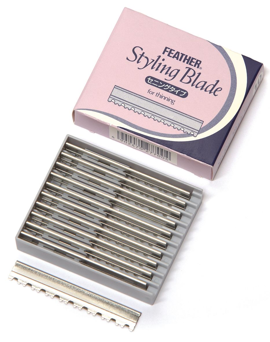 Borotva és hajnyeső penge 10db - cserélő szettel Feather Styl-04389 ritkító pengével Borotva és hajnyeső penge 10db - cserélő szettel Feather Styl-04389 ritkító pengével